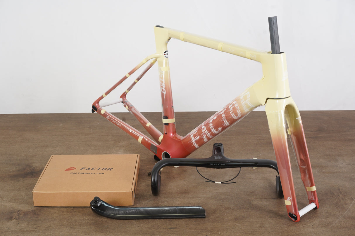 NEW 54cm Factor Ostro VAM V1 Carbon Disc Road Frameset + Black Inc. Barstem