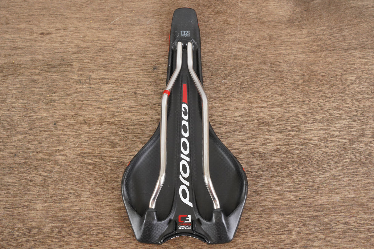 132mm Prologo Zero C3 TiroX Rail Carbon Road Saddle 187g