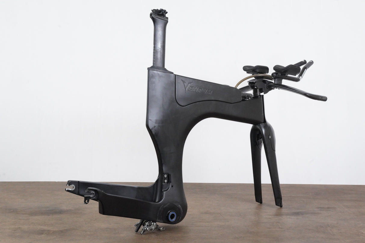 54cm Ventum One Carbon Aero TT Triathlon Rim Brake Frameset + Handlebar