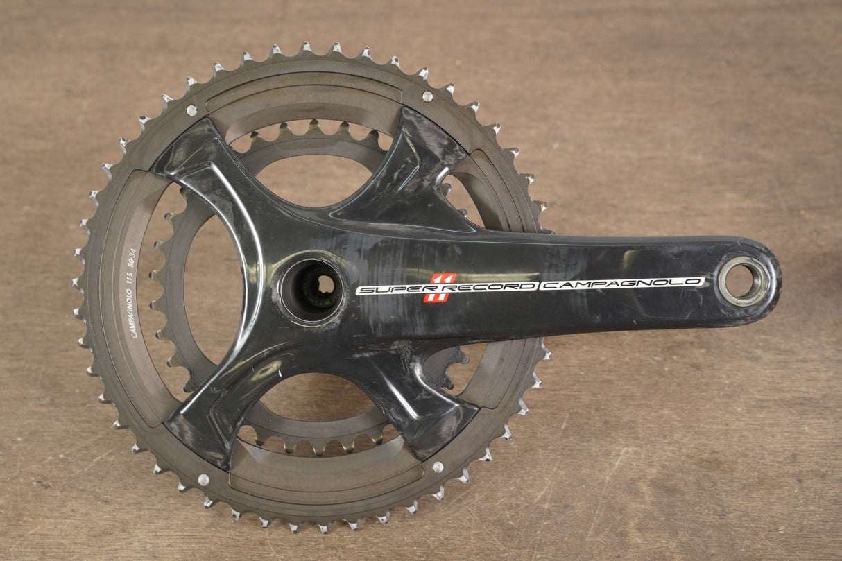172.5mm 50/34T Campagnolo Super Record 11 Speed Carbon Crankset