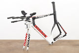 M (Medium) Giant Trinity Carbon Rim Brake TT Triathlon Frameset + Cockpit
