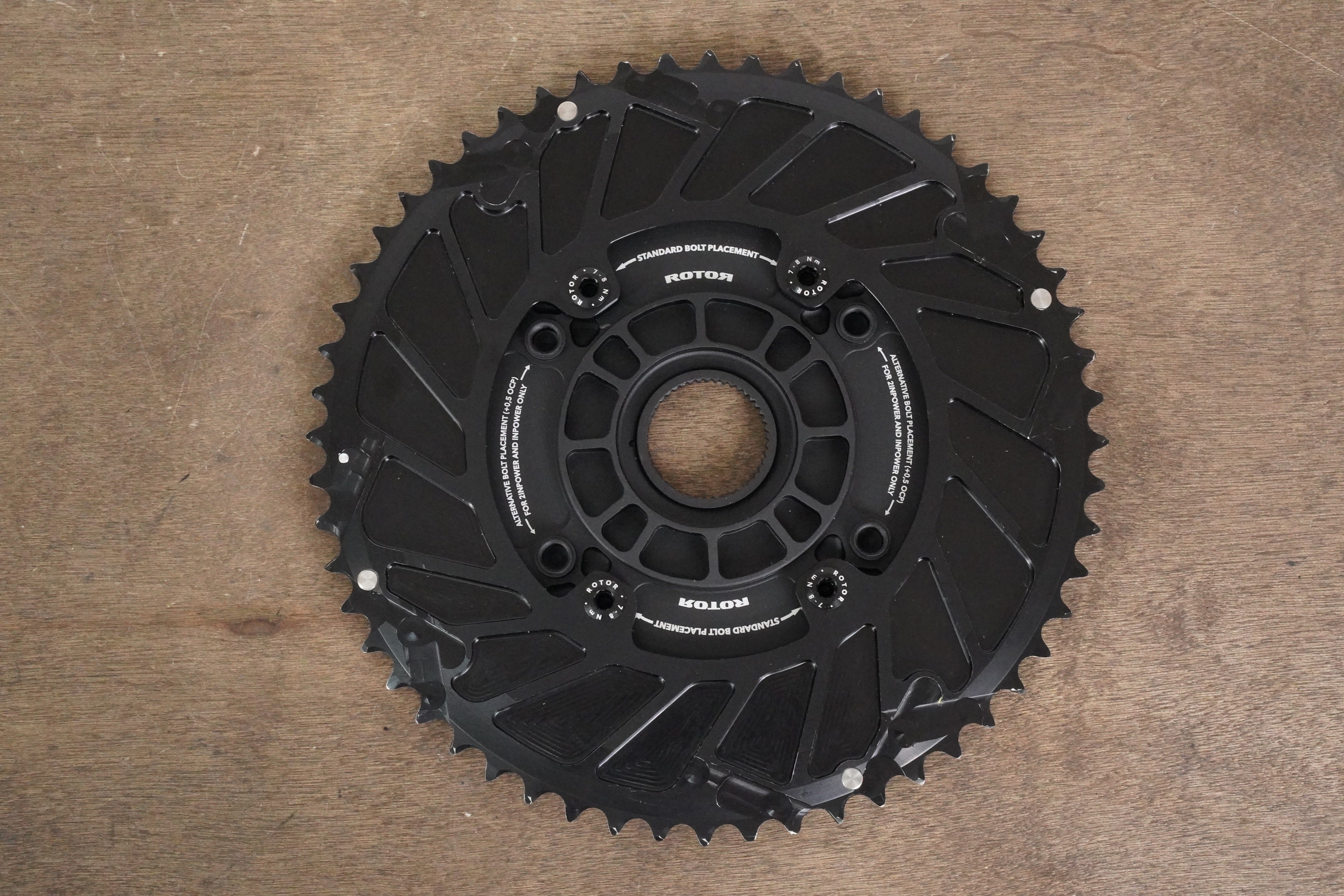 ROTOR 56T ブラック チェーンリング 56T Rotor Chainring + MAS OCP Spider For Rotor Direct Mount