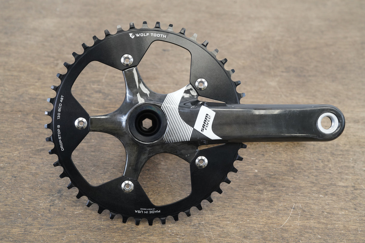 172.5mm 48T BB30 SRAM Force 1x10 Speed Carbon Road Crankset 606g