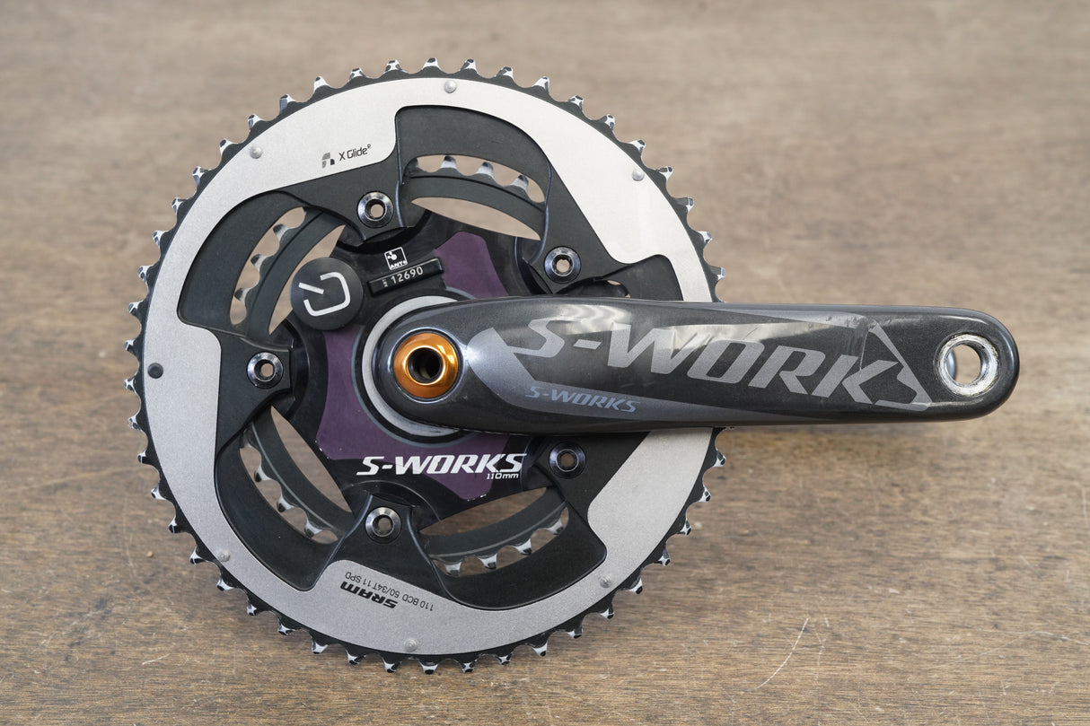 172.5mm 50/34T BB30 Quarq DZero Power Meter Road Crankset 646g