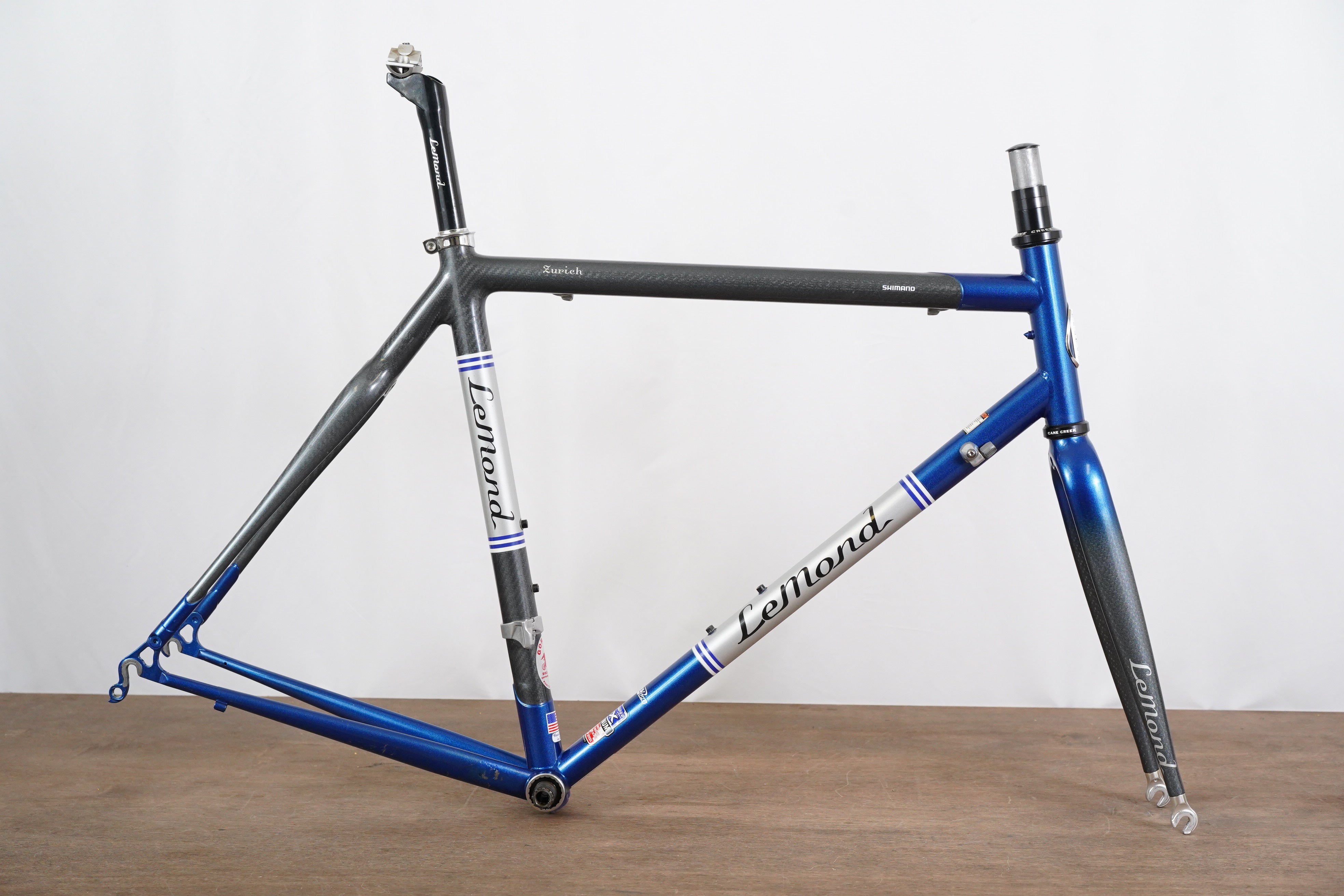 56cm LeMond Zurich Carbon Steel Rim Brake Road Frameset Elevate Cycling