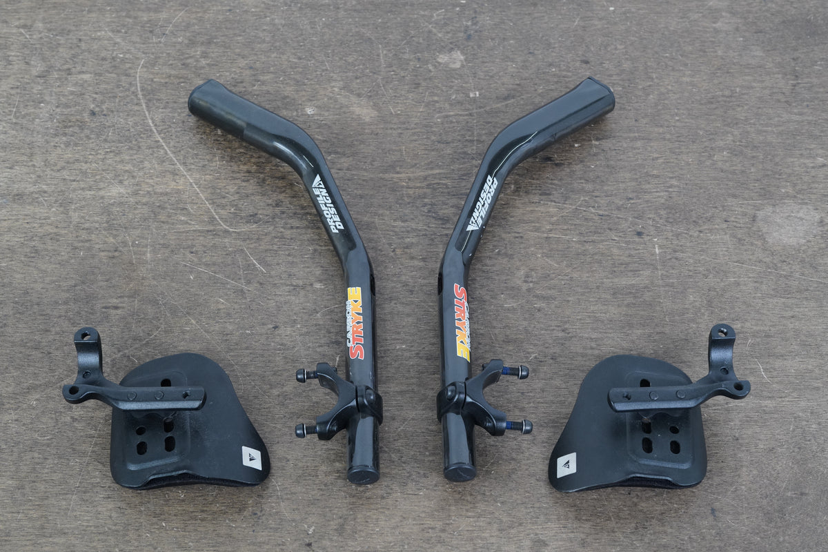 Profile Design Stryke Carbon Extensions + Elbow Pads TT Triathlon 31.8mm