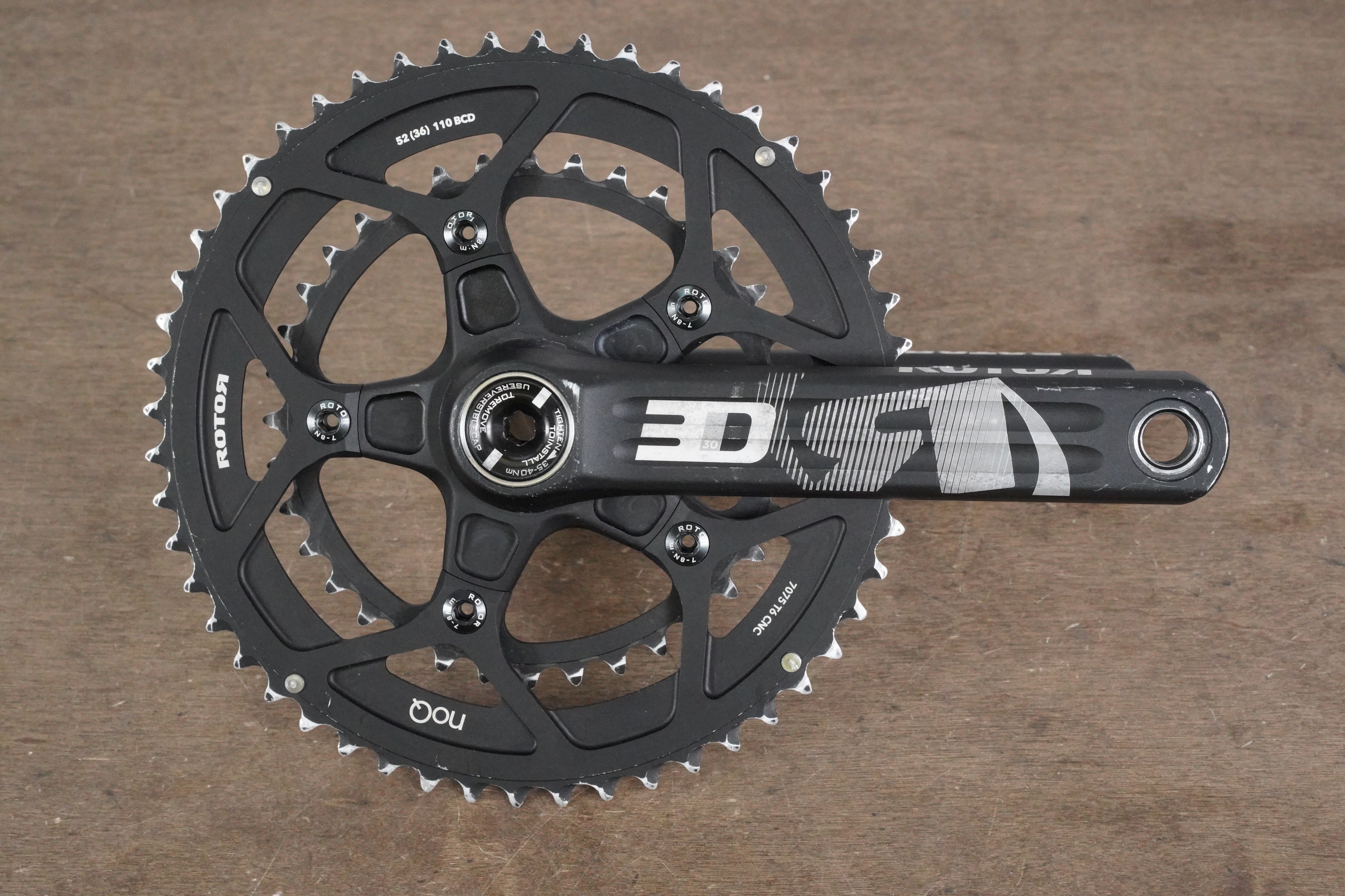 170mm 52/36T BB30 Rotor 3D NoQ Road Crankset – Elevate Cycling