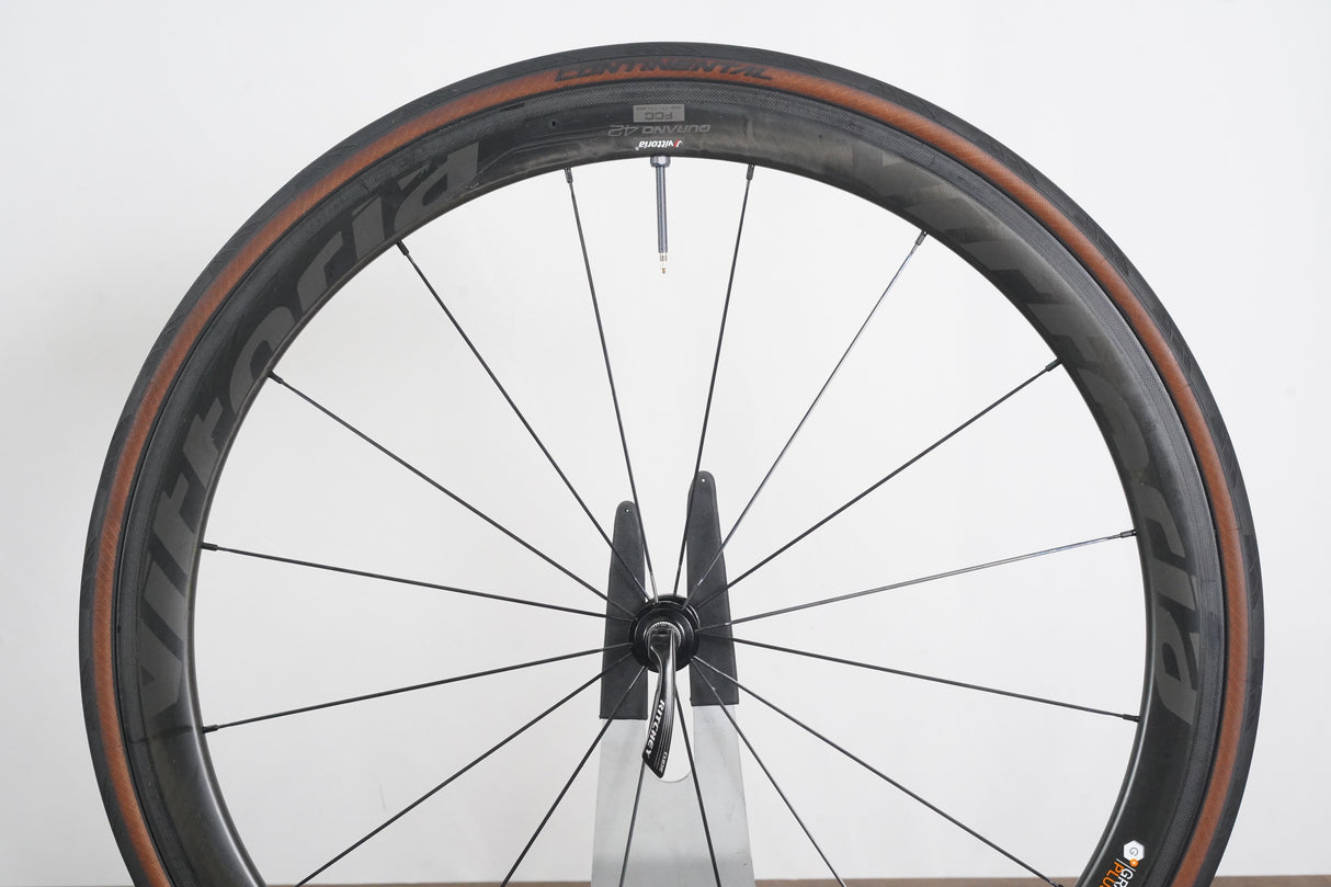 Vittoria Qurano 42/46 Carbon Tubeless Clincher Rim Brake Wheelset 11 Speed