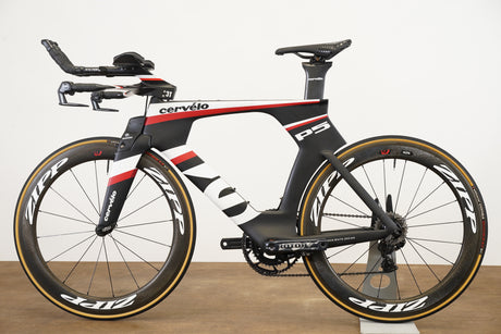 650C 45cm Cervelo P5 Dura-Ace 9070 Di2 Zipp 404 Carbon Triathlon Rim Brake Bike