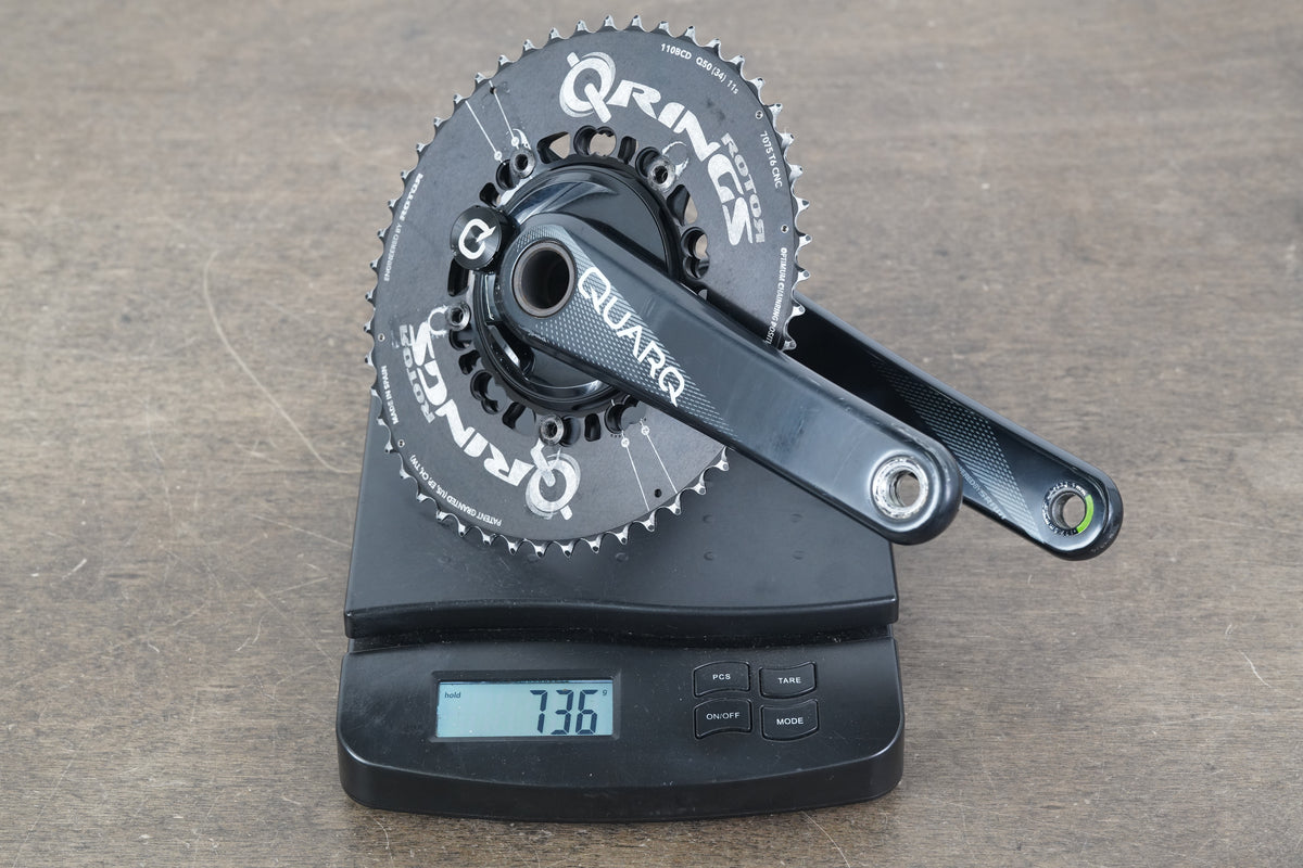 172.5mm 50/34T GXP Quarq DZero QRings Power Meter Road Crankset 743g
