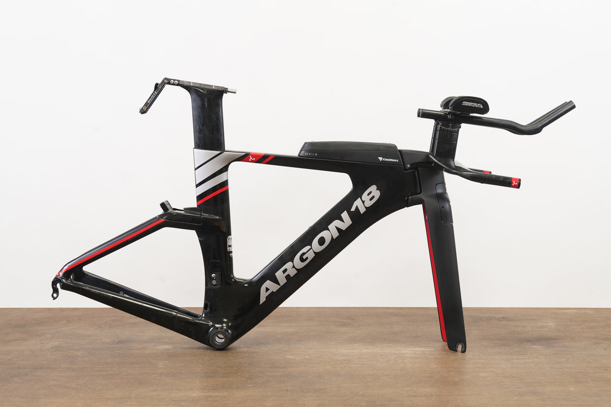*Damaged* 2020 XS Argon 18 E-119 Carbon Rim Brake TT Triathlon Frameset + Cockpit