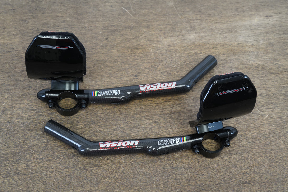Vision Carbon Pro Carbon Extensions TT Triathlon Handlebar + Pads