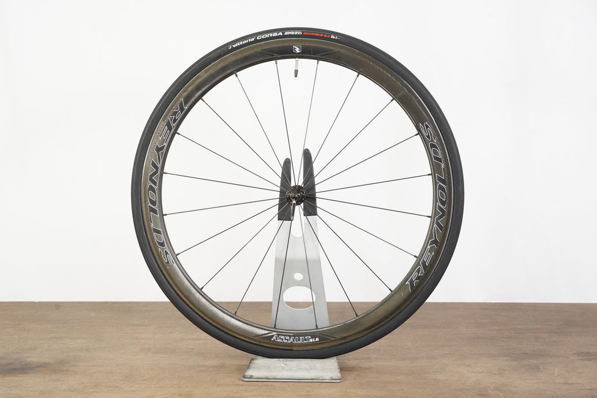 FRONT Reynolds Assault SLG Carbon Clincher Rim Brake Wheel