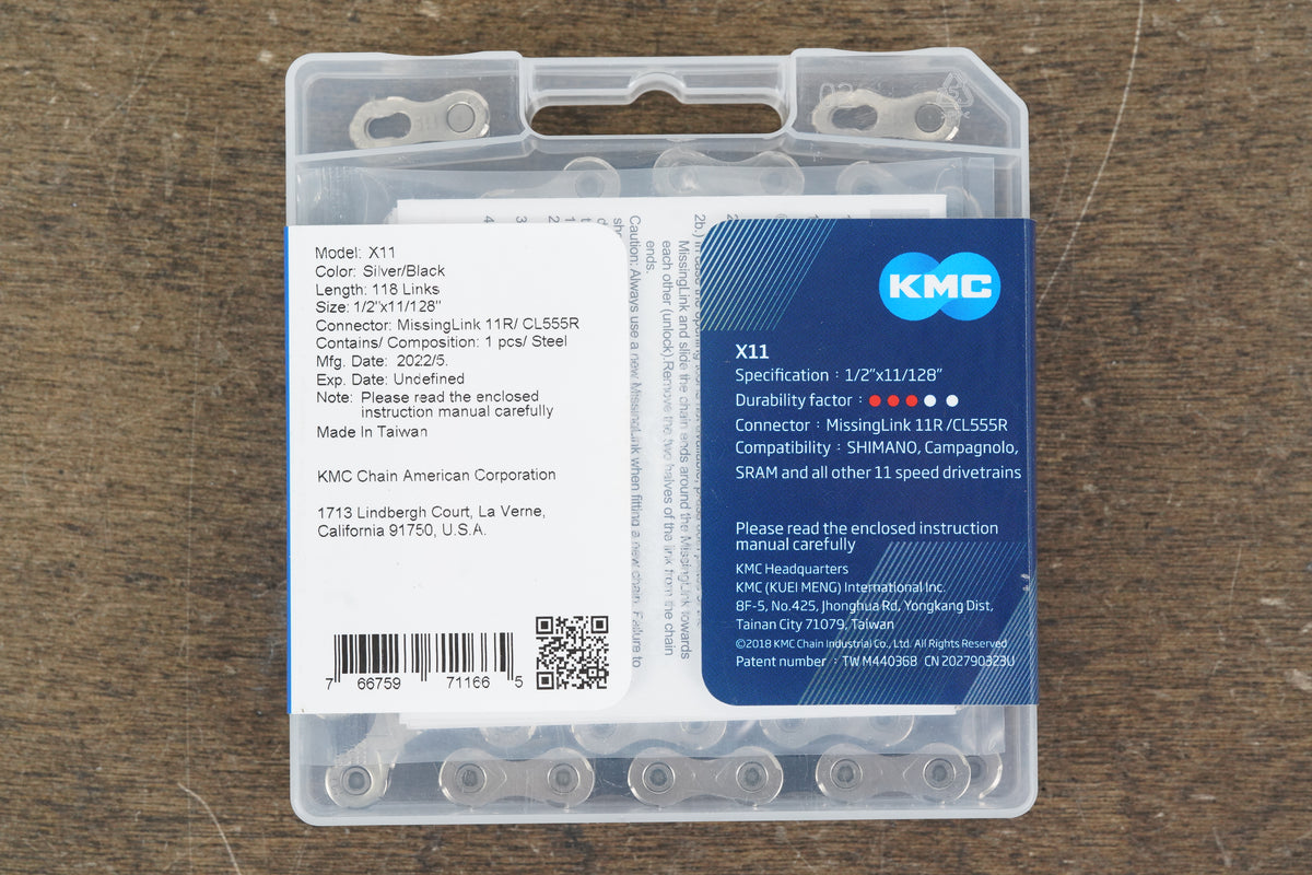 NEW 118L KMC X11 11 Speed Road Chain 118 Links + Quick Link