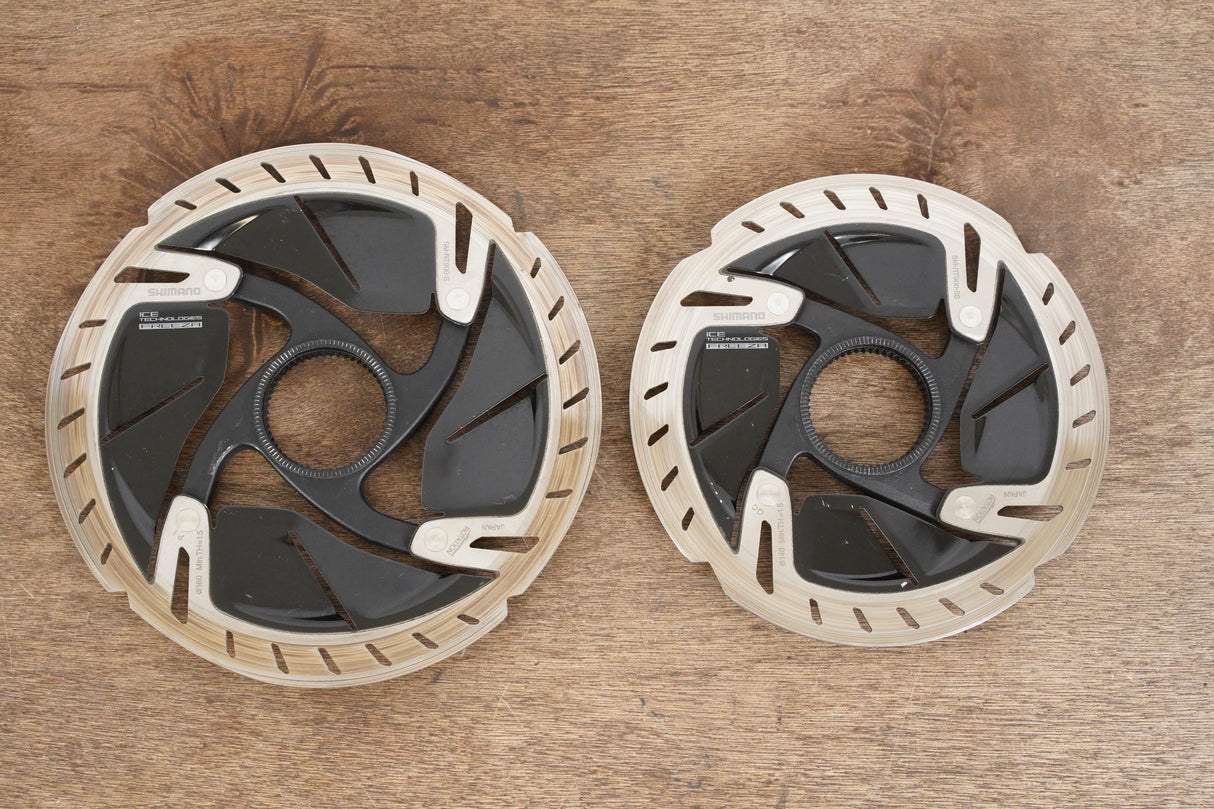 (2) 160mm/140mm Shimano Dura-Ace SM-RT900 Center Lock Disc Brake Rotors