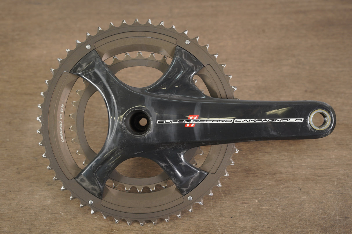 172.5mm 50/34T Campagnolo Super Record 11 Speed Carbon Crankset