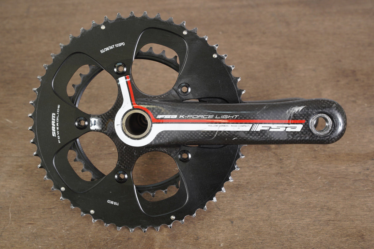 170mm 52/36T FSA K-Force Light Carbon Road Crankset KForce