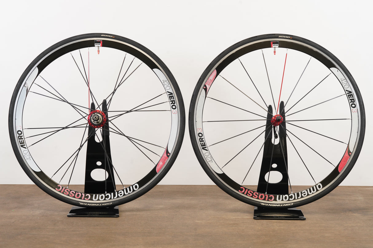 American Classic Series 3 420 Aero Alloy Clincher Rim Brake Road Wheelset 10 Speed