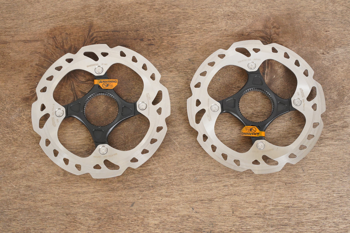 (2) 140mm Shimano XT SM-RT81 Center Lock Disc Brake Rotors