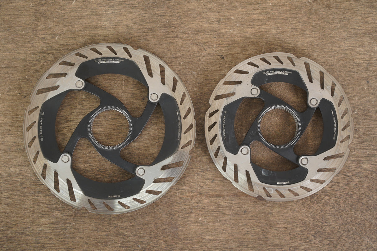 (2) 160mm/140mm Shimano Dura-Ace RT-CL900 Center Lock Disc Brake Rotors CL 900