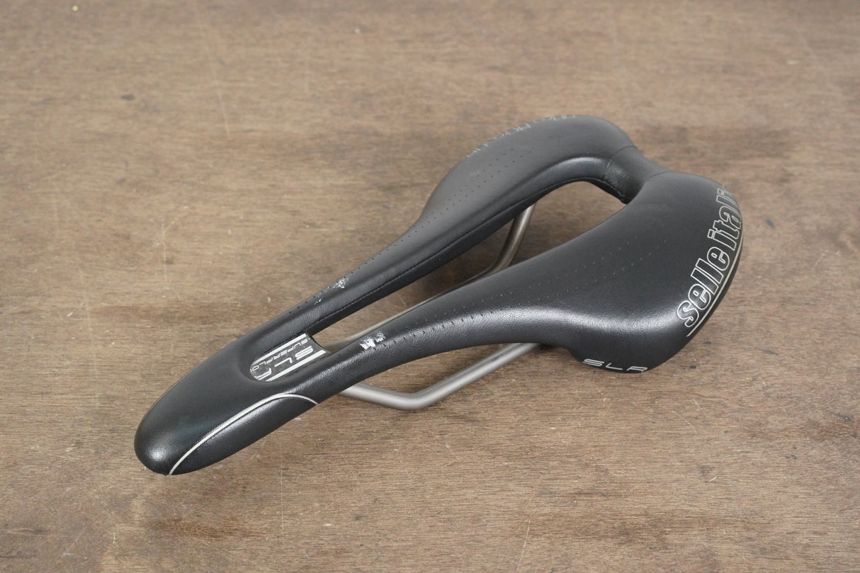 143mm Selle Italia SLR Superflow Titanium 316 Rail Road Saddle 190g