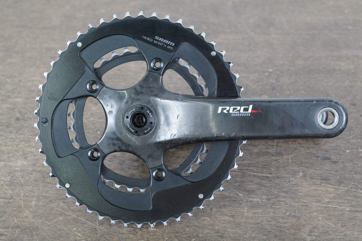 172.5mm 50/34T BB30 SRAM Red 22 Carbon Road Crankset 523g