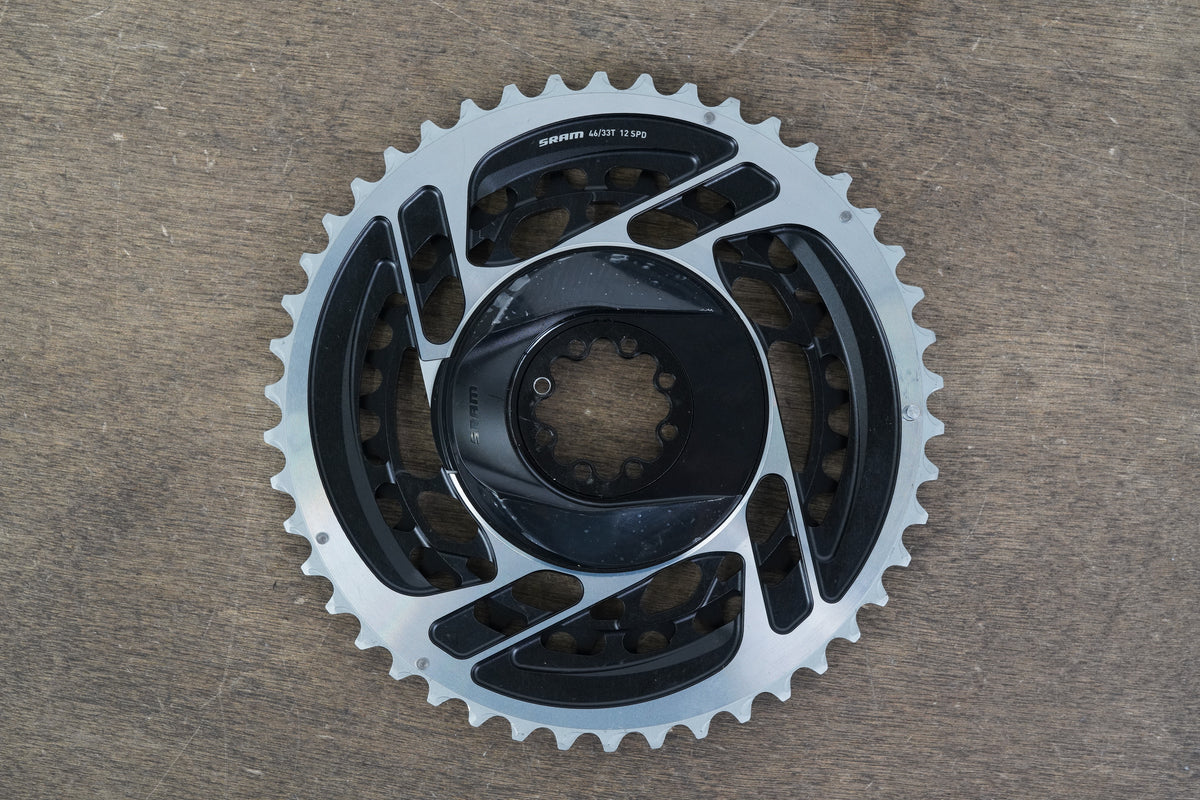 46/33T SRAM Red AXS D1 12 Speed Quarq Power Meter Chainrings + Spider 220g