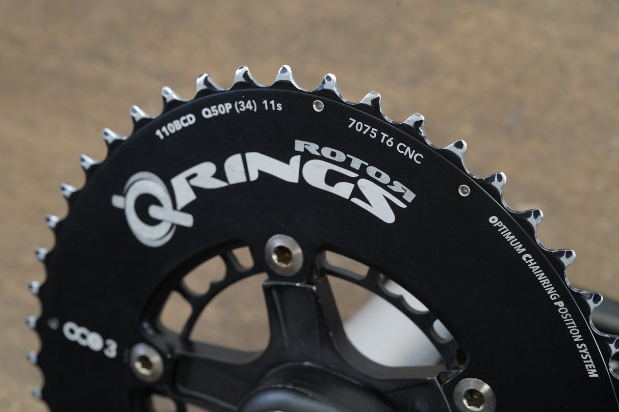 172.5mm 50/34T BB30 Cannondale Si Rotor QRings Road Crankset 623g
