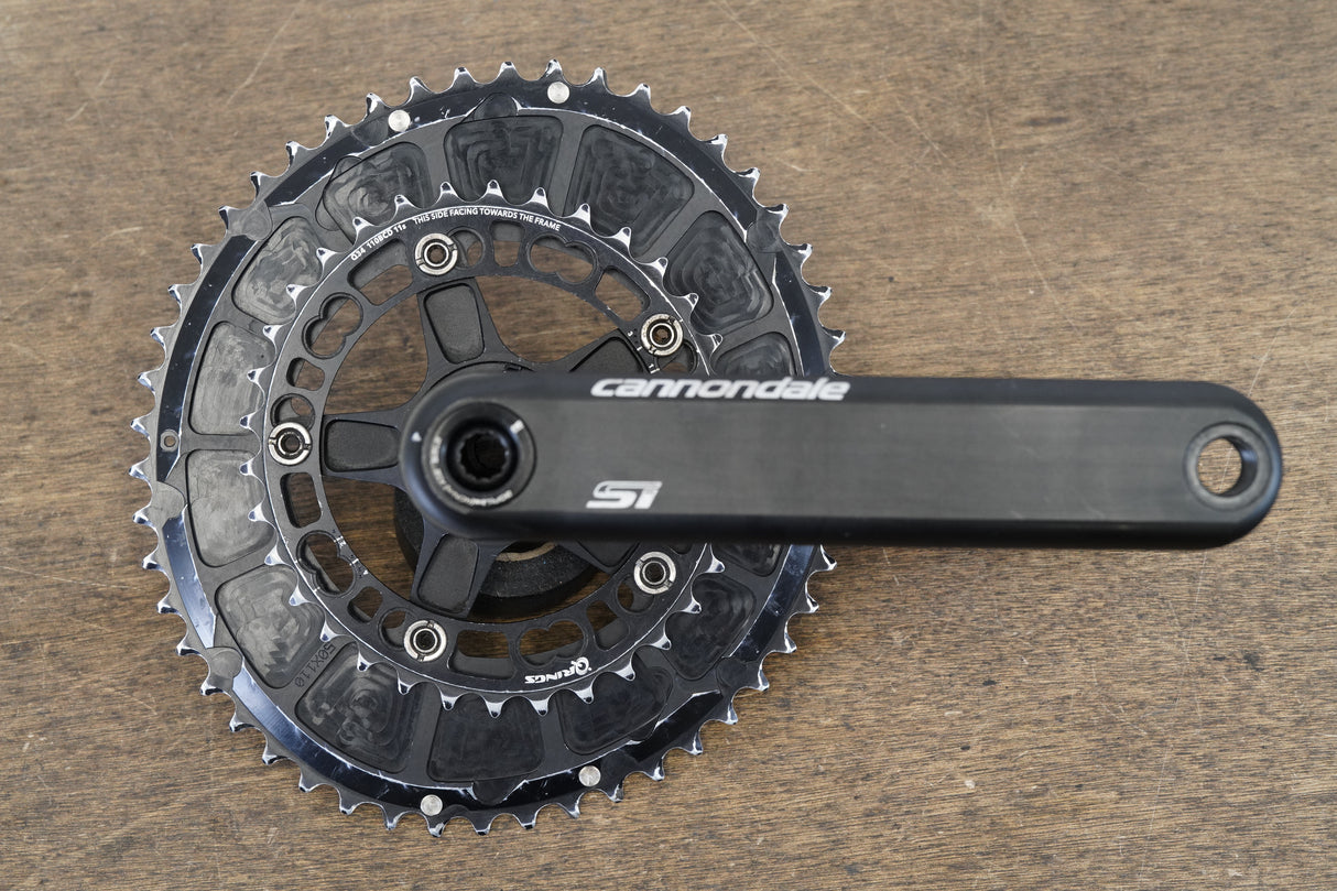 172.5mm 50/34T BB30 Cannondale Si Rotor QRings Road Crankset 623g