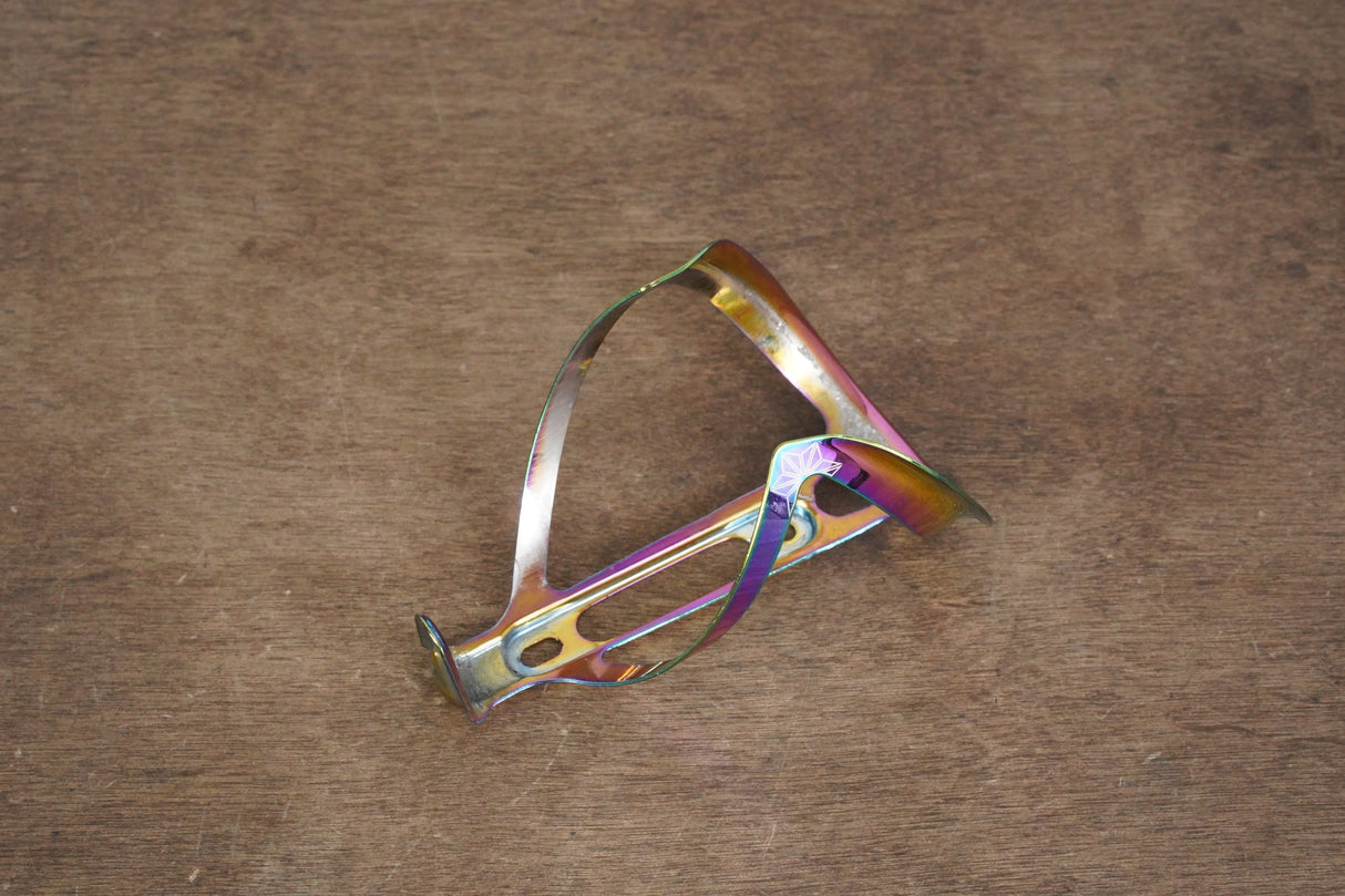 *Damaged* (1) Supacaz Fly Cage Ano Oil Slick Aluminum Water Bottle Cage 21g