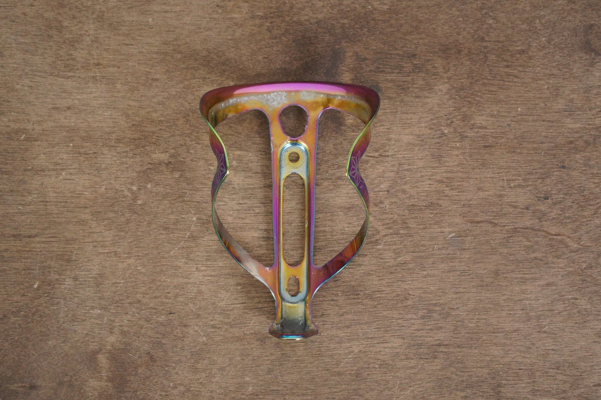 *Damaged* (1) Supacaz Fly Cage Ano Oil Slick Aluminum Water Bottle Cage 21g
