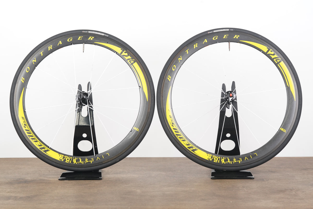 Bontrager Aeolus 5.0 Livestrong Edition Carbon Tubular Rim Brake Wheelset 10 Speed