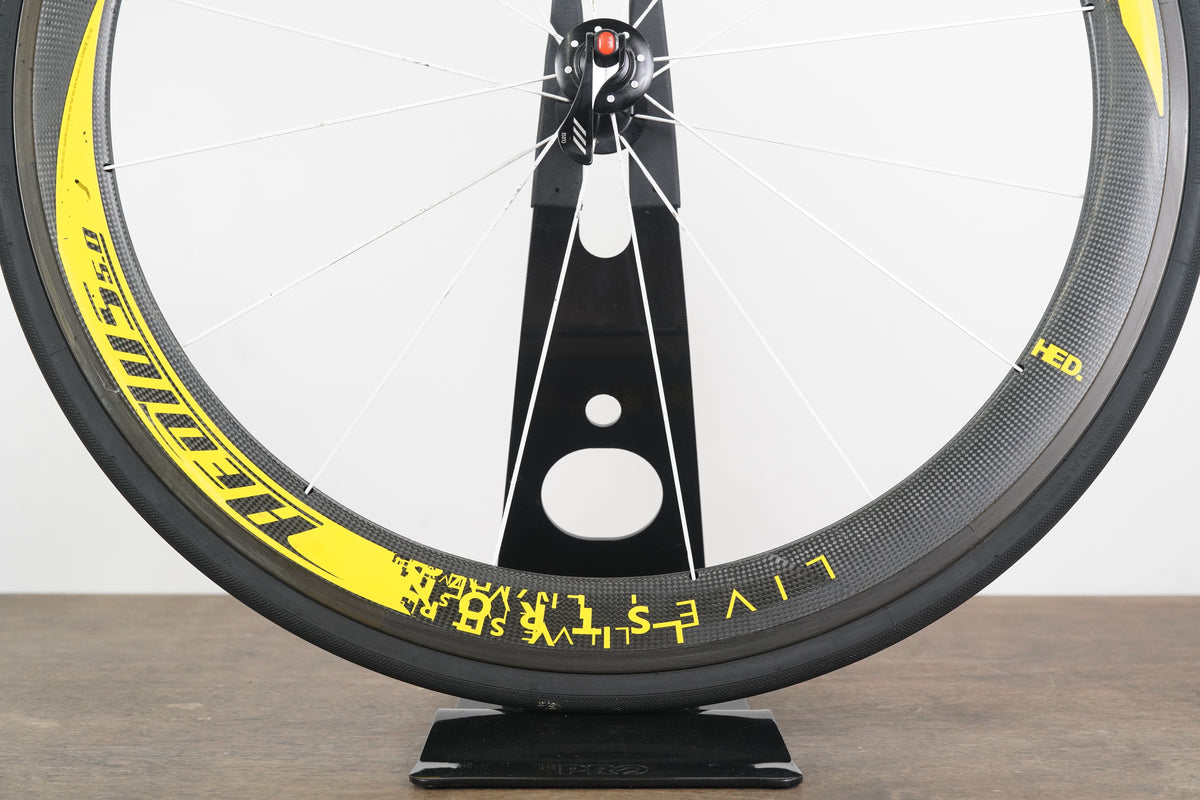 Bontrager Aeolus 5.0 Livestrong Edition Carbon Tubular Rim Brake Wheelset 10 Speed