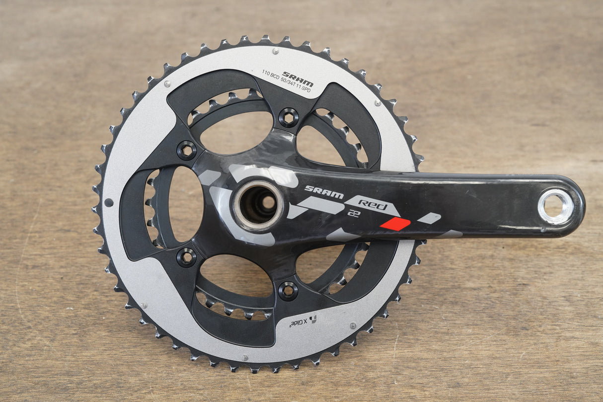 172.5mm 50/34T GXP SRAM Red 22 Carbon Road Crankset 582g