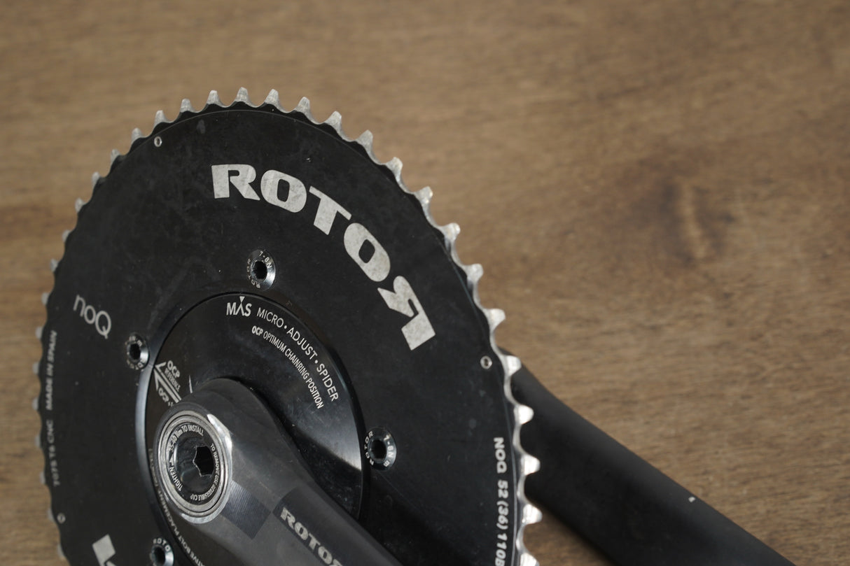 172.5mm 52/36T BB30 Rotor Flow NoQ Rings 11 Speed Aero Crankset