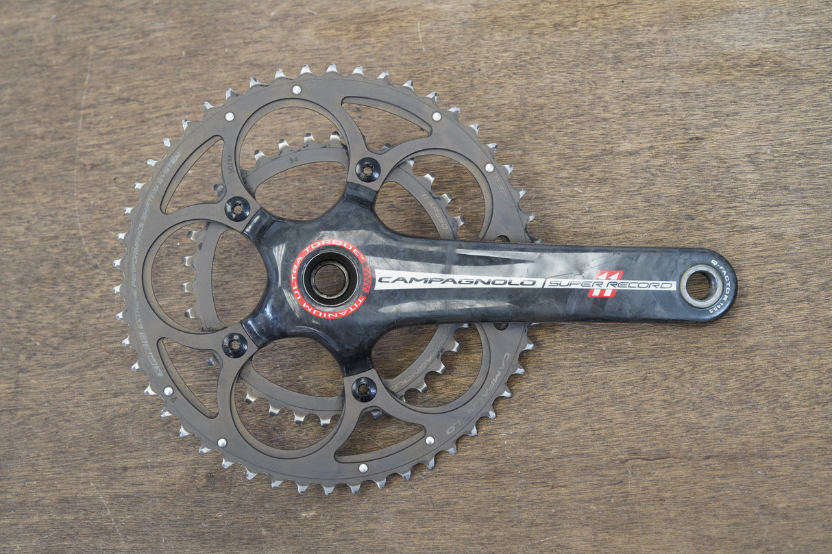 172.5mm 50/34T Campagnolo Super Record Titanium 11 Speed Carbon Crankset