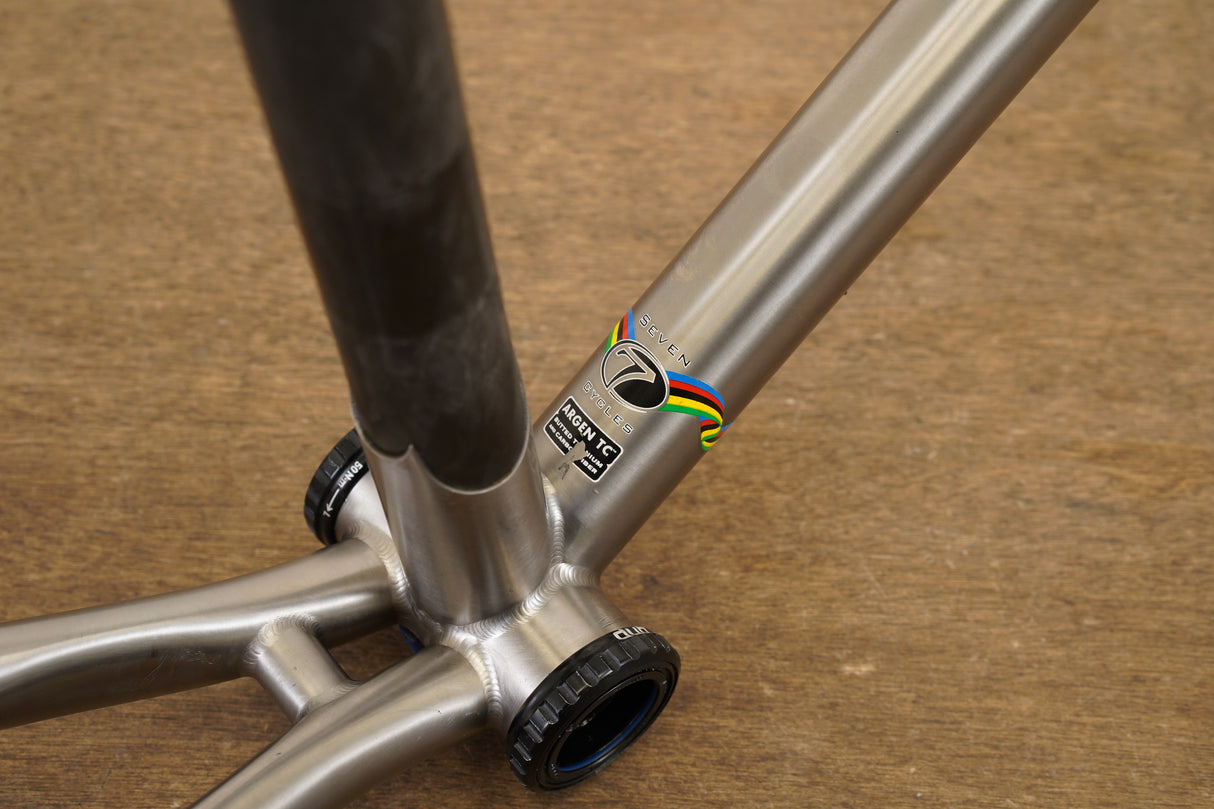 58cm Seven Odonata Titanium Carbon Rim Brake Road Frameset