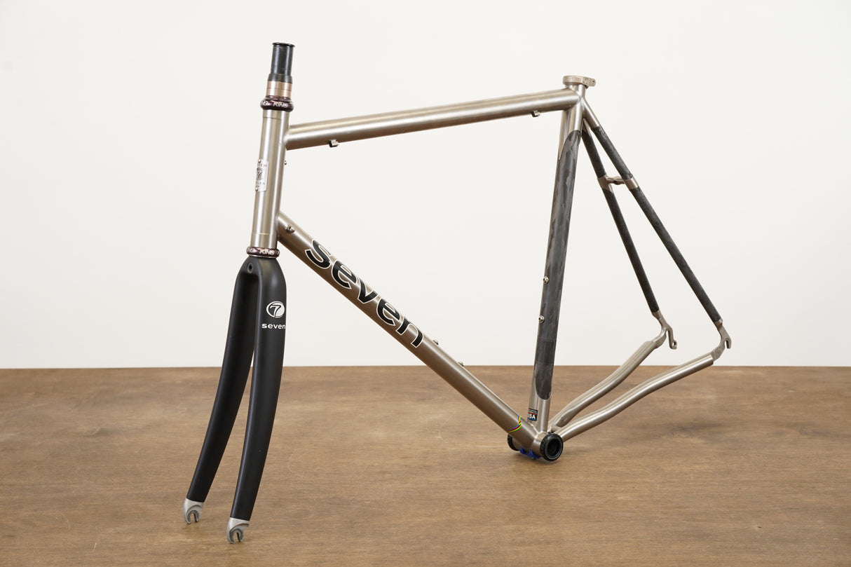 58cm Seven Odonata Titanium Carbon Rim Brake Road Frameset