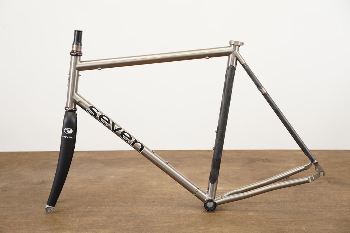 58cm Seven Odonata Titanium Carbon Rim Brake Road Frameset