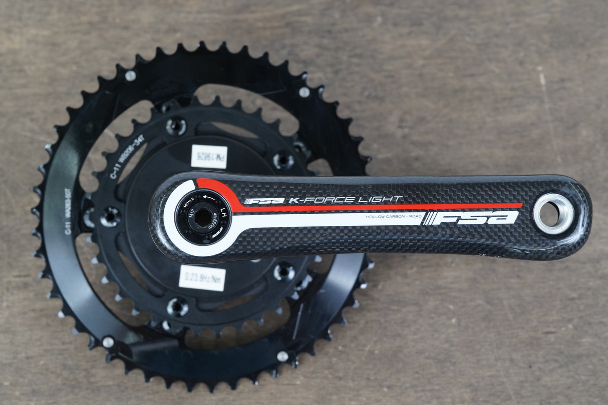 172.5mm 50/34T FSA K-Force Light SRM Power Meter Carbon Crankset *Needs Service*