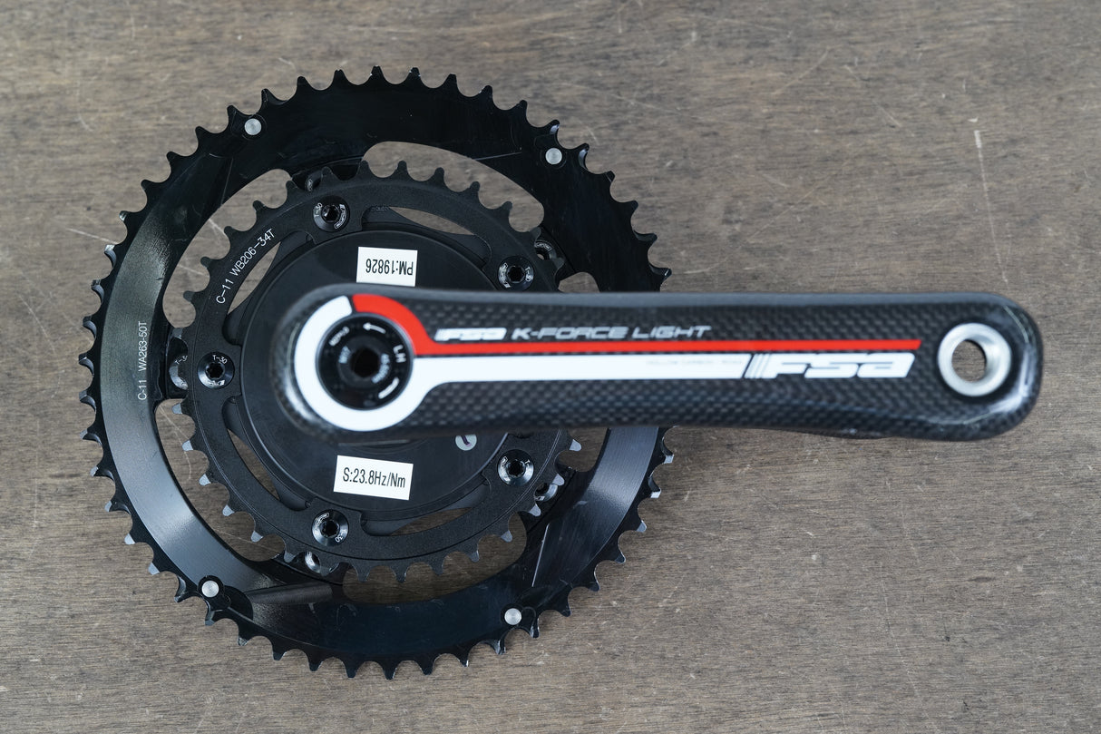172.5mm 50/34T FSA K-Force Light SRM Power Meter Carbon Crankset *Needs Service*