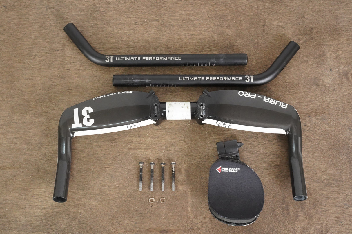 40cm 3T Aura Pro Carbon TT Triathlon Aero Base Bar + Extensions 31.8mm