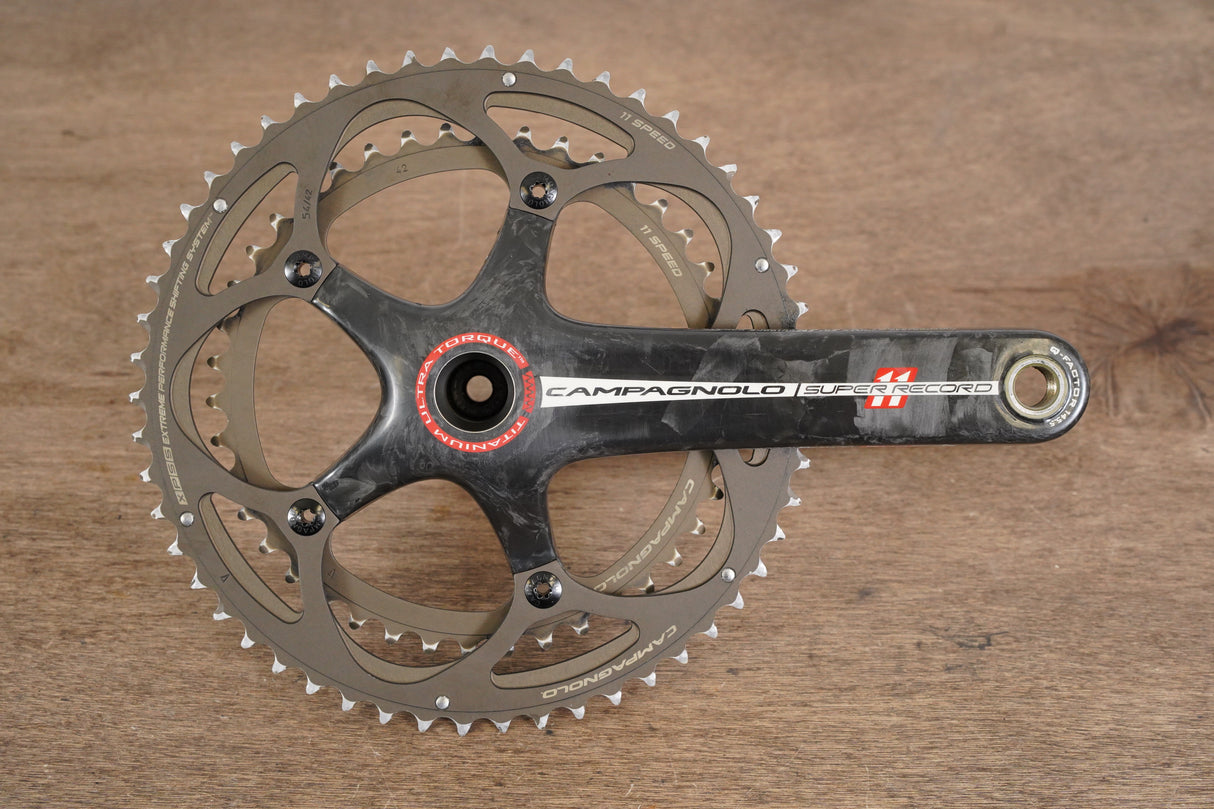 175mm 54/42T Campagnolo Super Record Titanium 11 Speed Carbon Crankset