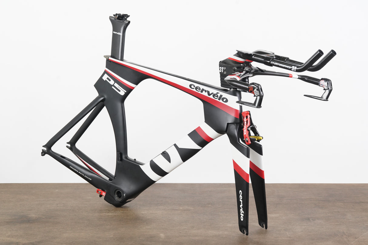 54cm Cervelo P5 TT Triathlon Carbon Rim Brake Frameset + Magura + Handlebar