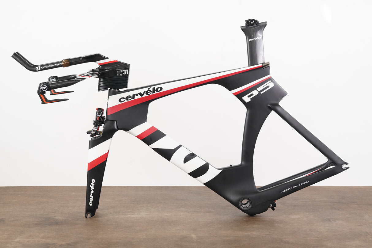54cm Cervelo P5 TT Triathlon Carbon Rim Brake Frameset + Magura + Handlebar