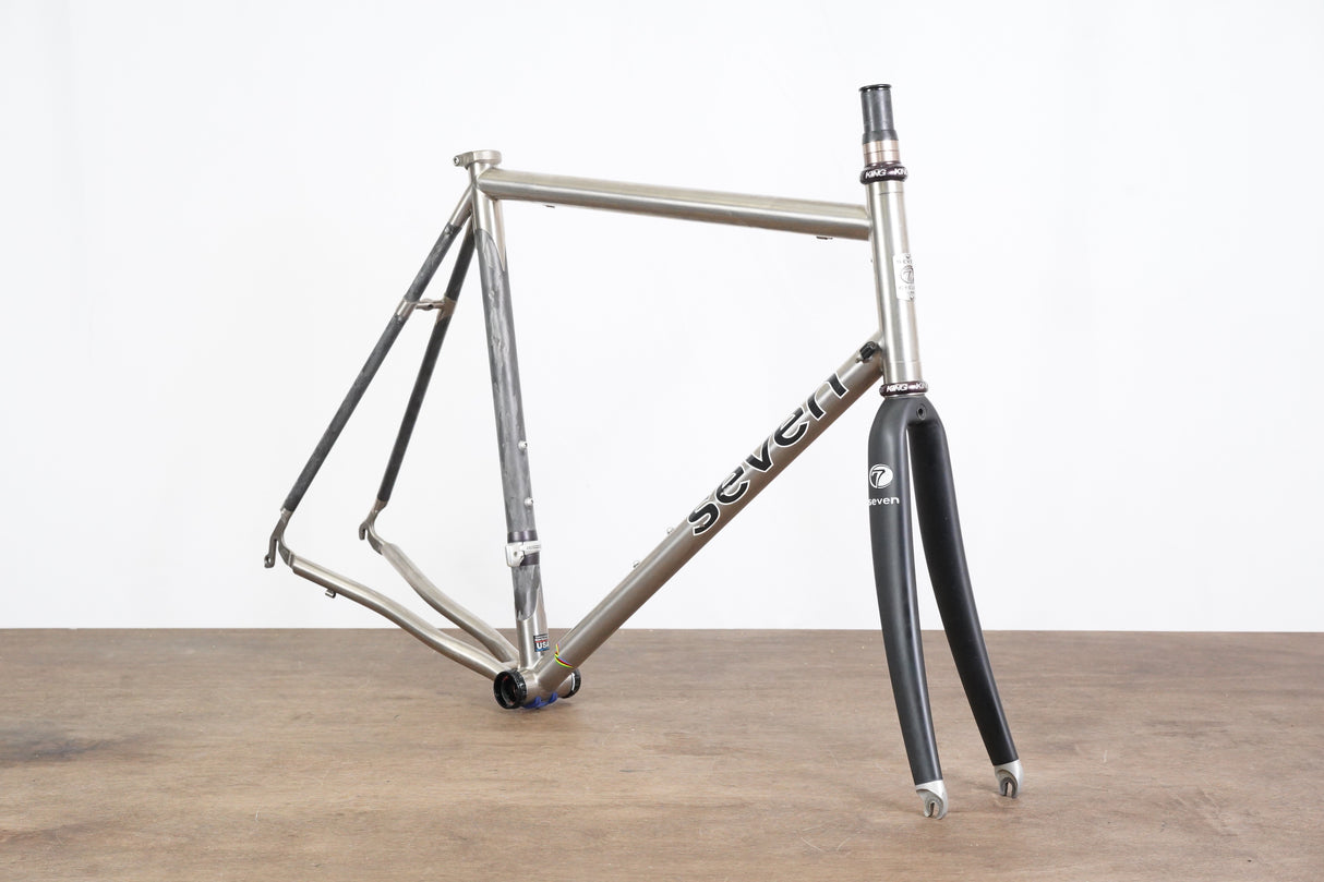 58cm Seven Odonata Titanium Carbon Rim Brake Road Frameset