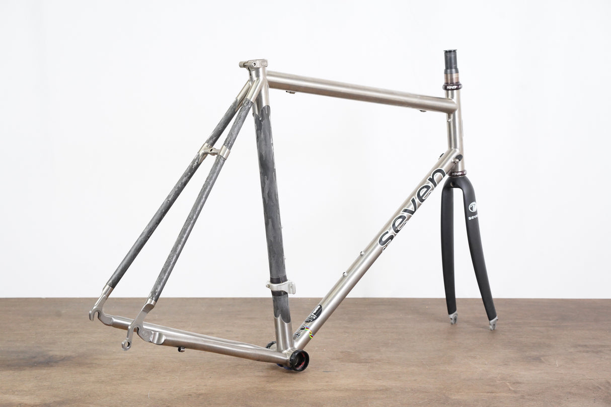 58cm Seven Odonata Titanium Carbon Rim Brake Road Frameset