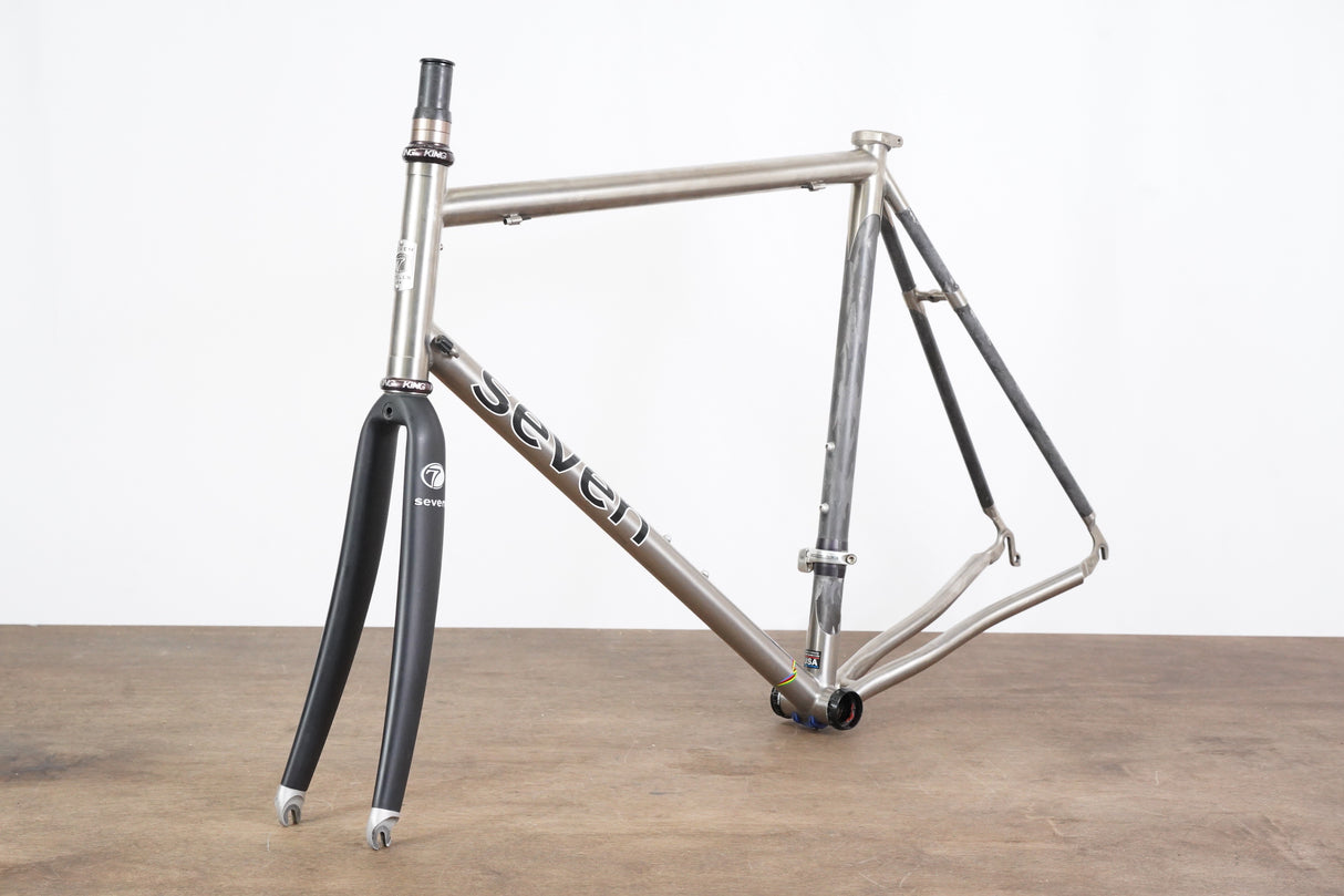 58cm Seven Odonata Titanium Carbon Rim Brake Road Frameset