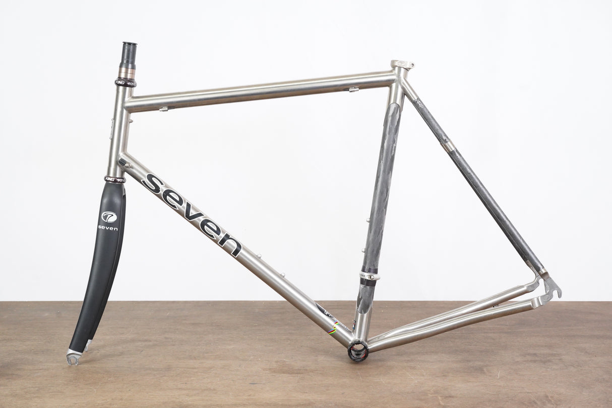 58cm Seven Odonata Titanium Carbon Rim Brake Road Frameset