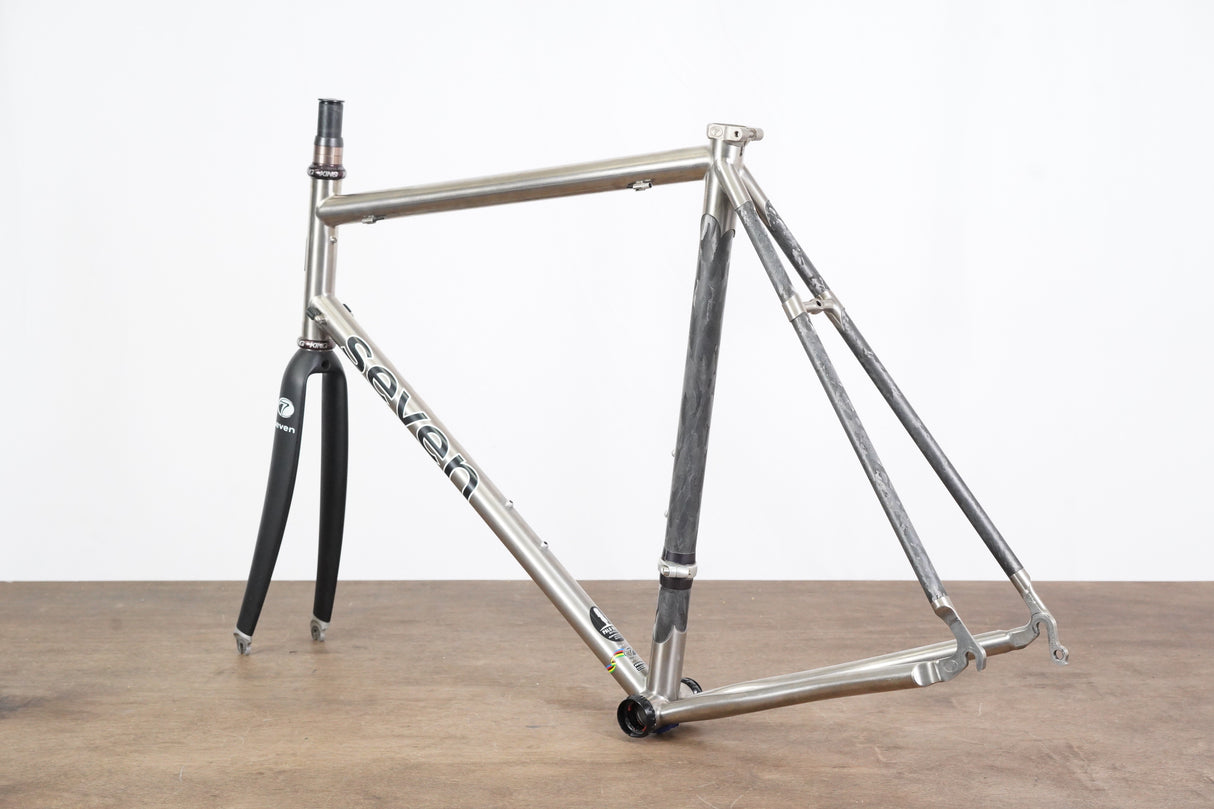 58cm Seven Odonata Titanium Carbon Rim Brake Road Frameset